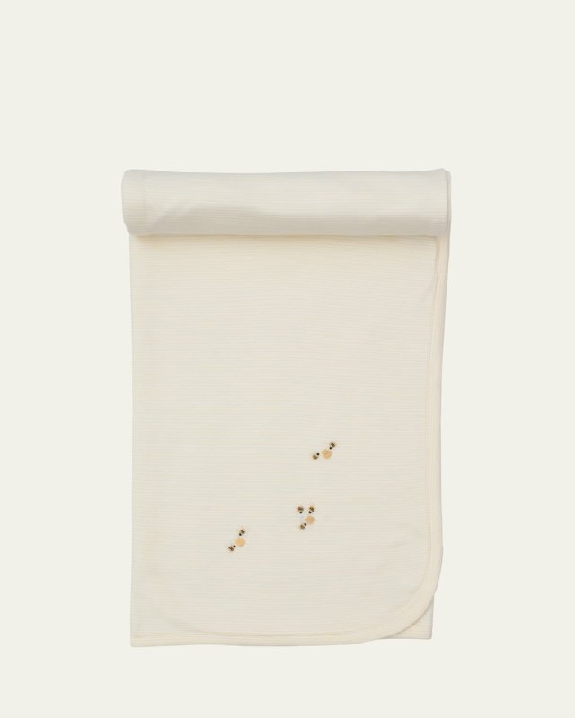 SCE Bee Hive Embroidered Striped Blanket